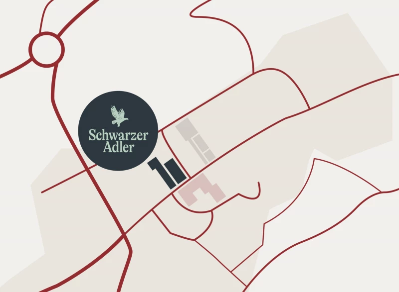 Karte zeigt die Lage des Schwarzen Adlers in Neuhof.